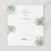 Carte De Placement Mariage Feuille de l'Eucalyptus (Extérieur déplié)