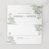 Carte De Placement Mariage Feuille de l'Eucalyptus succulent du budge (Extérieur déplié)