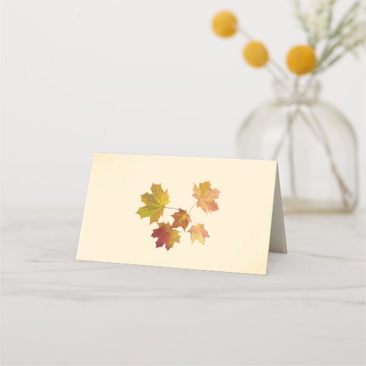 Carte De Placement Mariage Feuille Red & Gold (Dos)