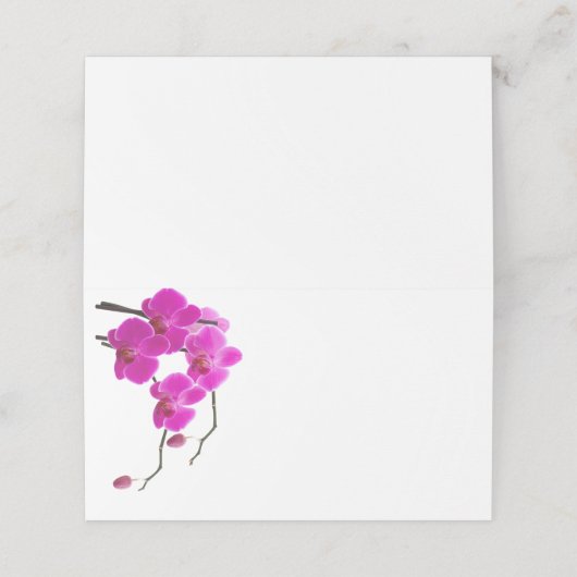 Carte De Placement Mariage flanc d'orchidée rose (Extérieur déplié)