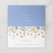 Carte De Placement Mariage Fleur de Champ à l'Aquarelle (Extérieur déplié)