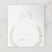 Carte De Placement Mariage Fleur de Printemps Bleu Clair Shower de Ma (Extérieur déplié)