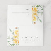 Carte De Placement Mariage Fleur de Rose Aquarelle Vert Jaune (Extérieur déplié)