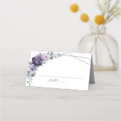 Carte De Placement Mariage Fleur Géométrique Fleur de Prunier Violet  (Devant)
