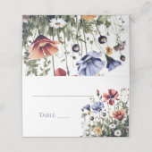 Carte De Placement Mariage Fleur sauvage aquarelle (Extérieur déplié)