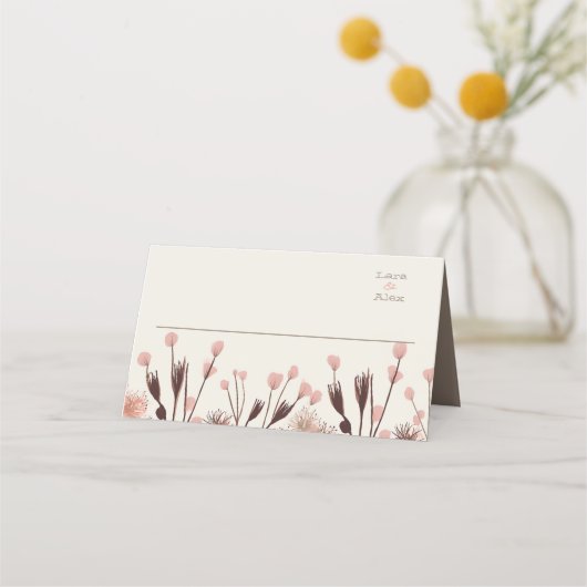 Carte De Placement Mariage Fleur sauvage Boho (Devant)