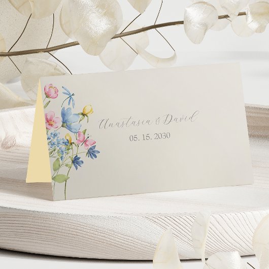 Carte De Placement Mariage Fleur sauvage Boho