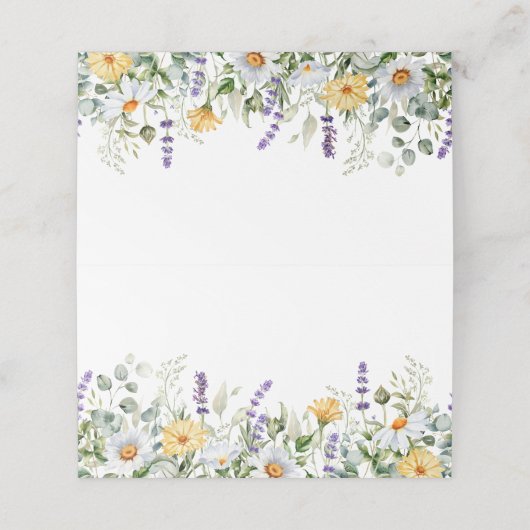 Carte De Placement Mariage Fleur sauvage Chamomile & Eucalyptus (Extérieur déplié)