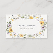 Carte De Placement Mariage Fleur sauvage circulaire Lilac jaune (Devant)