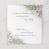 Carte De Placement Mariage Fleur sauvage coloré (Extérieur déplié)