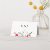 Carte De Placement Mariage Fleur sauvage coloré (Dos)