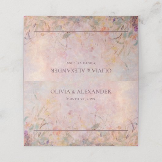 Carte De Placement Mariage fleur sauvage d'aquarelle (Extérieur déplié)