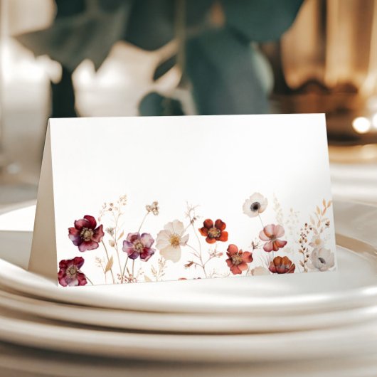 Carte De Placement Mariage Fleur sauvage d'automne
