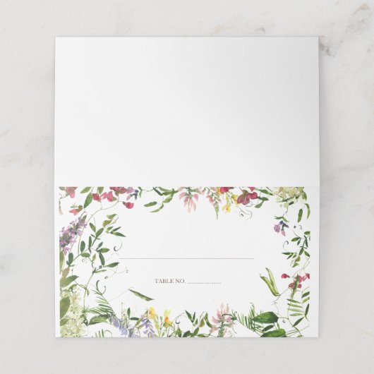 Carte De Placement Mariage Fleur sauvage d'été moderne (Extérieur déplié)