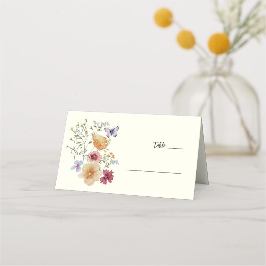 Carte De Placement mariage fleur sauvage fleuri (Devant)