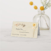 Carte De Placement Mariage Fleur sauvage jaune (Dos)