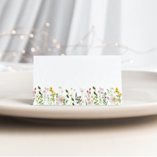 Carte De Placement Mariage fleur sauvage minimaliste et élégant