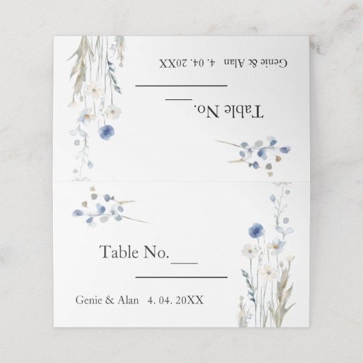 Carte De Placement Mariage Fleur sauvage moderne (Extérieur déplié)