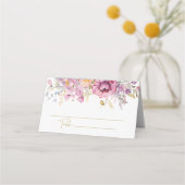 Carte De Placement Mariage Fleur sauvage pourpre (Devant)