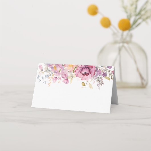 Carte De Placement Mariage Fleur sauvage pourpre (Devant)