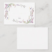 Carte De Placement Mariage Fleur sauvage pourpre Escort (Devant / Derrière)