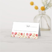 Carte De Placement Mariage Fleur sauvage Retro Pastel Pink Boho (Devant)