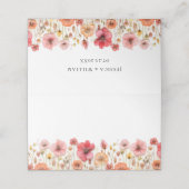 Carte De Placement Mariage Fleur sauvage Retro Pastel Pink Boho (Extérieur déplié)