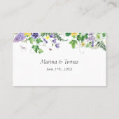 Carte De Placement Mariage Fleur sauvage Rustique Boho (Dos)