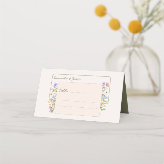 Carte De Placement Mariage Fleur sauvage rustique moderne (Devant)