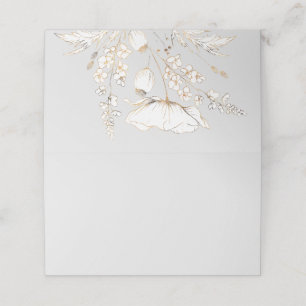 Carte De Placement Mariage Fleur sauvage tiré main or