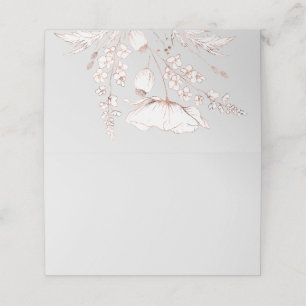 Carte De Placement Mariage Fleur sauvage tiré main or rose