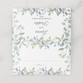 Carte De Placement Mariage Fleurie Aquarelle Lilas (Extérieur déplié)