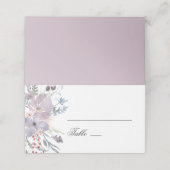 Carte De Placement Mariage fleurie violette. Fleurs de lavande aquare (Extérieur déplié)