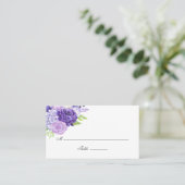 Carte De Placement Mariage Fleuris Aquarelle Ultra Violet (Debout devant)