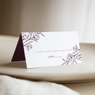 Carte De Placement Mariage Fleuris Violet Esquisse