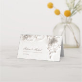 Carte De Placement Mariage Fleurs 3D Blanches (Dos)