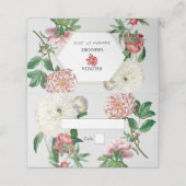 Carte De Placement Mariage Fleurs de Pivoines Blanches Rose Aquarelle (Extérieur déplié)