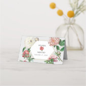 Carte De Placement Mariage Fleurs de Pivoines Blanches Rose Aquarelle (Dos)