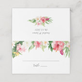 Carte De Placement Mariage floral à feuilles de bananier tropicale (Extérieur déplié)