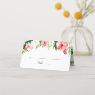 Carte De Placement Mariage floral à feuilles de bananier tropicale