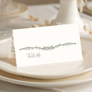 Carte De Placement Mariage Floral à la Sauge de Rose Débridée