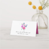 Carte De Placement Mariage floral aquarelle rose chaud (Dos)