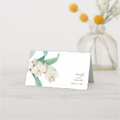 Carte De Placement Mariage Floral aux Orchidées Blanches à l'Aquarell (Dos)