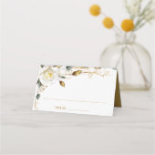 Carte De Placement Mariage Floral bio rose or (Dos)