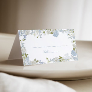 Carte De Placement Mariage floral bleu doux romantique