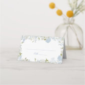 Carte De Placement Mariage floral bleu doux romantique (Devant)