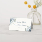 Carte De Placement Mariage Floral Bleu espagnol (Dos)