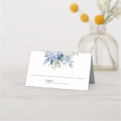 Carte De Placement Mariage floral bleu et blanc (Devant)