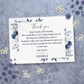 Carte De Placement Mariage Floral Bleu Et Blanc Marine Merci