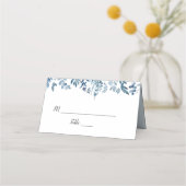 Carte De Placement Mariage floral bleu foncé (Devant)